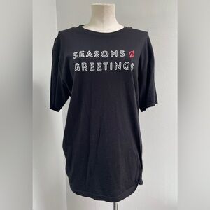 NWOT Peloton Seasons Greeting Short Sleeve Shirt- Black Size XL- UNISEX